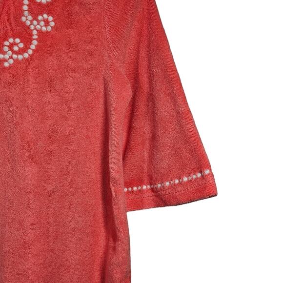 Janie and Jack Swimsuit Terry Cloth Cover-Up in Coral Pink 18 to 24 Months - Picture 3 of 9